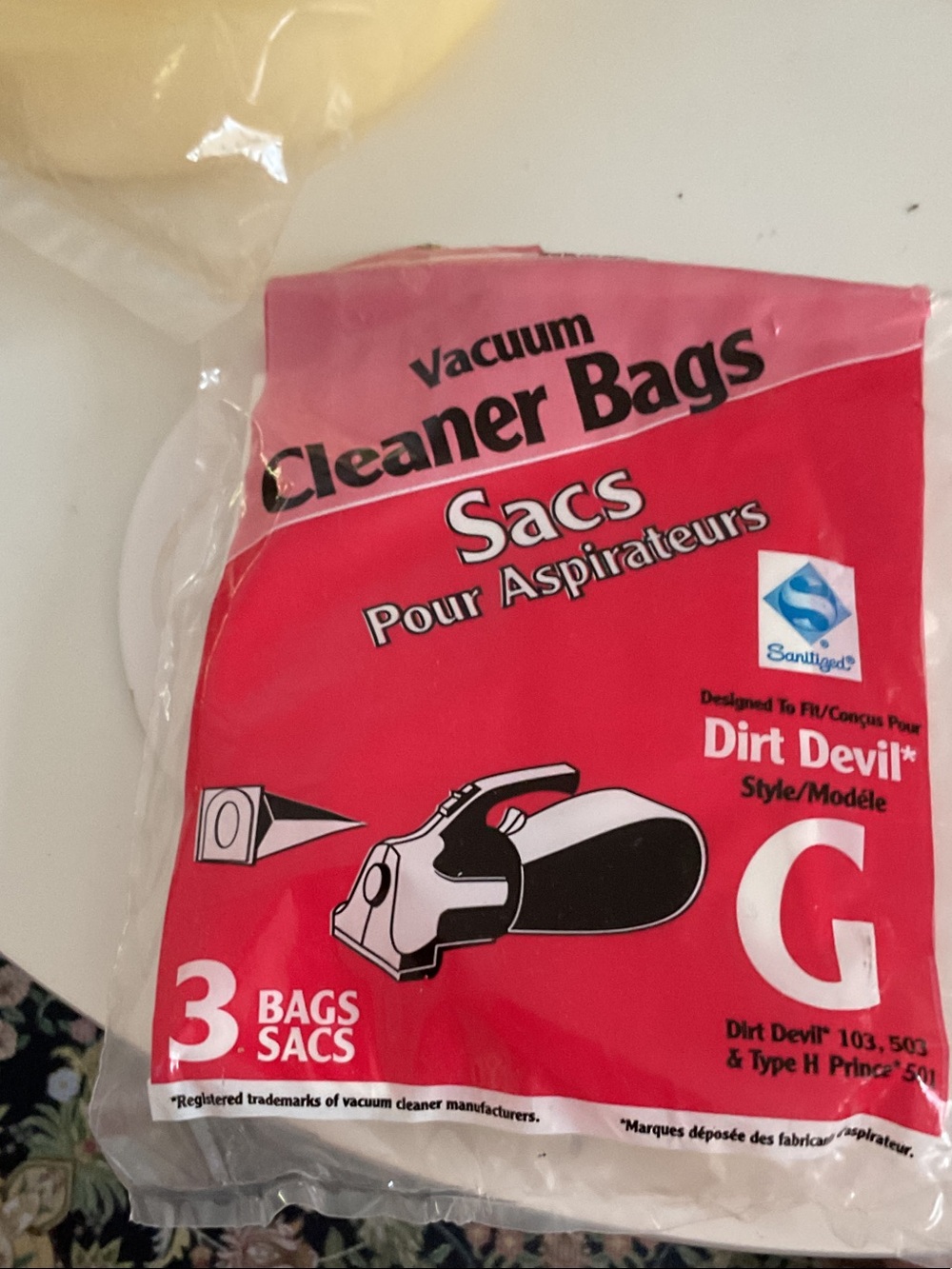 Vacuum Cleaner Bags - Dirt Devil Style G, 3 Pack - Pink